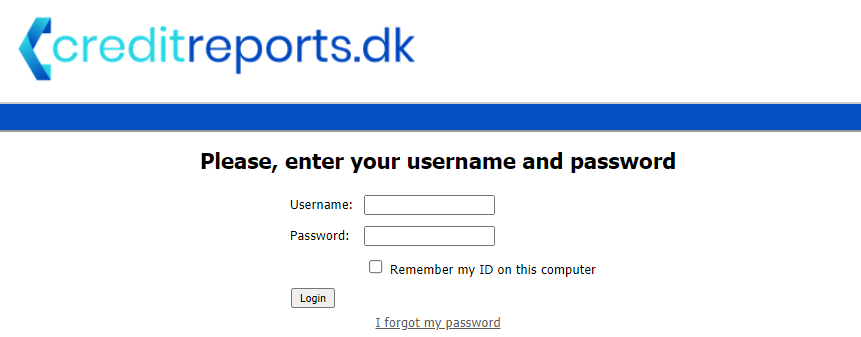 Login page screenshot